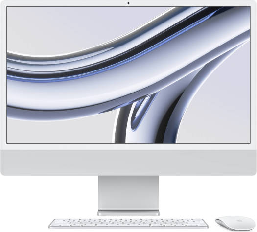 Apple 24" iMac AIO Desktop Computer with M3 Chip, 4.5K Retina Display, 8-Core CPU and 10-Core GPU, 24GB RAM, 2TB SSD, Magic ENG K/B w/ Touch ID, Numeric Keypad & Magic Mouse, macOS, Silver | Z19E001JY