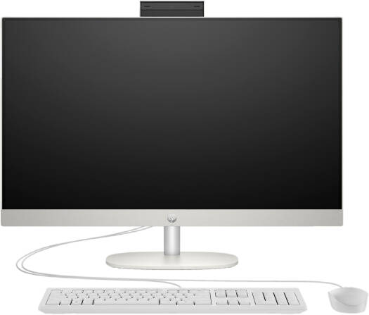 HP All-in-One 27-cr0154nh Desktop Computer, 27" FHD IPS Touch Display, Intel Core i7-1355U, 8GB RAM, 512GB SSD, Intel Iris Xe Graphics, No OS, White | A99BMEABH5