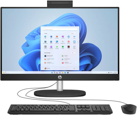 HP All-In-One 24-cr0126nh Desktop Computer, 24" FHD IPS Touch Display, Intel Core i7-1355U, 8GB RAM, 512GB SSD, Intel Iris Xe Graphics, Wired Keyboard & Mouse, No OS, Jet Black | 91H33EA