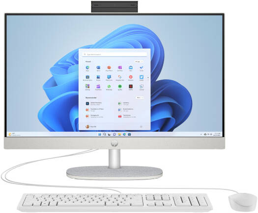 HP All-in-One 24-cr1086nh Desktop Computer, 23.8" FHD IPS Touch Display, Intel Core Ultra 5 125U, 8GB RAM, 512GB SSD, Intel Graphics, English Keyboard & Mouse, No OS, White | D18YFEA