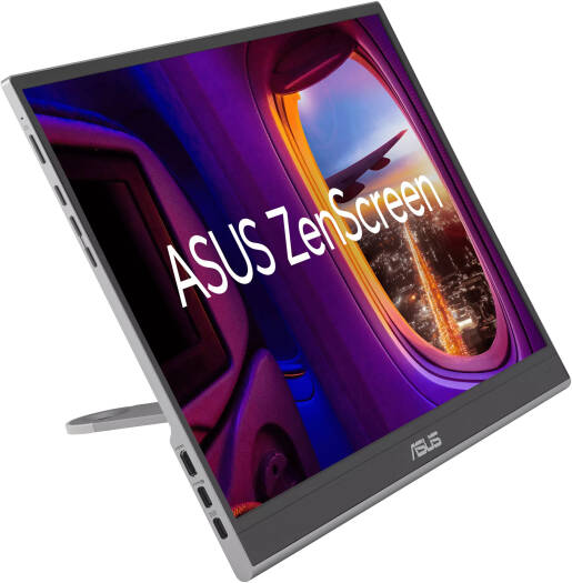 ASUS MQ16AHE ZenScreen OLED Portable Monitor, 16" FHD OLED Display, 60Hz Refresh Rate, 1ms (GTG) Response Time, Flicker-Free, GamePlus, 360° Kickstand, 1073.7M Display Colors, Silver | 90LM07SV-B02170