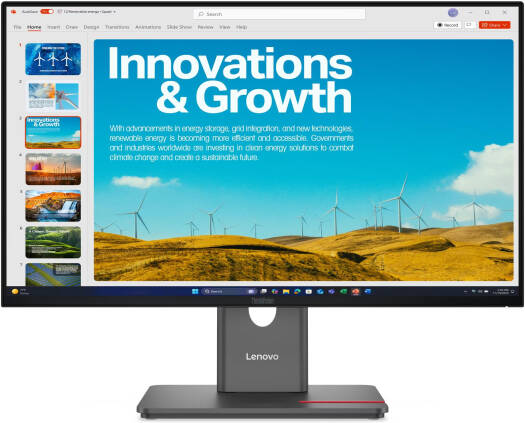 Lenovo ThinkVision P24QD-40 Monitor, 24" IPS Display, QHD Resolution, 120Hz Refresh Rate, 4ms (Extreme Mode) Response Time, Anti-Glare, 2mm Side Bezel, USB-C Docking, Eclipse Black | 64B1GAT1UK