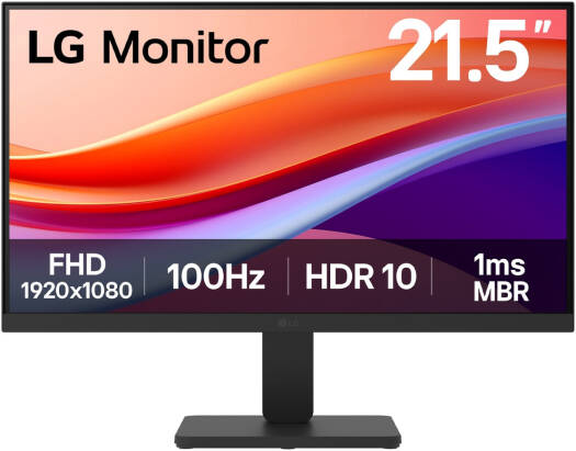 LG 22U401A-B Monitor, 22" VA Display, Full HD Resolution, 100Hz Refresh Rate, 1ms (MBR) Response Time, Super Resolution+, Dynamic Action Sync, Flicker Safe, HDR Effect, Black | 22U401A-B