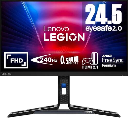 Lenovo Legion R25f-30 Gaming Monitor, 24.5" FHD VA Display, Up to 280Hz Refresh Rate, 0.5ms (MPRT) Response Time, AMD FreeSync Premium Technology, Built-In Speaker, Raven Black | 67B8GACBAE