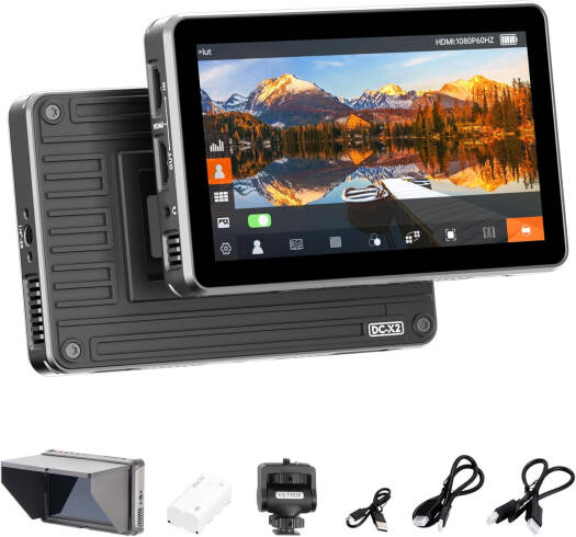 VILTROX DC-X2 Camera Field Monitor, 6" FHD Display, 2000 Nits High Brightness Touchscreen with 4K HDMI In/Out, 1920x1080 IPS, Waveform, 3D LUTs & Focus Assist, Black | DC-X2
