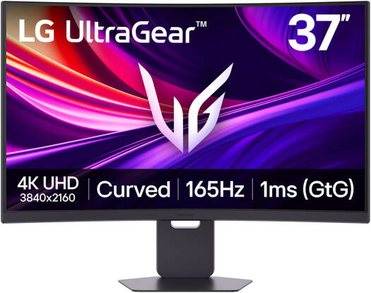 LG 37G800A UltraGear Curved Gaming Monitor, 37" VA Display, 4K UHD Resolution, 165Hz Refresh Rate, 1ms (GtG) Response Time, AMD FreeSync Premium Pro, USB-C 65W Power Delivery, Black | 37G800A-B