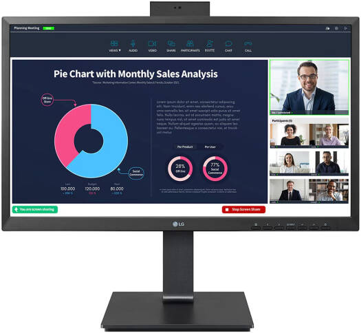 LG 24BP750C Monitor, 24" IPS Display, FHD Resolution, 60Hz Refresh Rate, 5ms (GtG @ Faster) Response Time, 16.7m Color Display, Tilt, Height, Swivel & Bi-directional Pivot, Black | 24BP750C-B