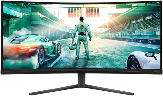 Philips Evnia 3000 Gaming Curved Monitor, 34" Fast VA Display, WQHD Resolution, 180Hz Refresh Rate, 1ms (GtG) Response Time, SmartImage Game Enhancement, 1.07b Color Display, Black | 34M2C3500L
