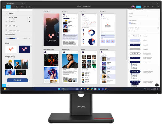 Lenovo ThinkVision T32UD-40 Monitor, 32" IPS Display, 4K UHD Resolution, 60Hz Refresh Rate, 4ms (GtG Extreme) Response Time, 1.07 Billion Color Support, Black | 64B0GAT1UK