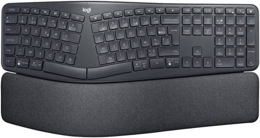 Logitech Ergo K860 Split Ergonomic Keyboard, Bluetooth and USB Connectivity, Compatible with Windows/Mac, 10m Wireless Range, Stain-Resistant Fabric, US English Layout, Black | 920-010352