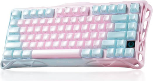 GravaStar Mercury K1 Lite 75% Gaming Keyboard, 80 Keys, Hot-Swappable, Stellar Bloom Linear Switches, Full N-Key Rollover, Programmable Keys, Tri-Mode Connectivity, 4000mAh, Lumen Rose | K1-Lite