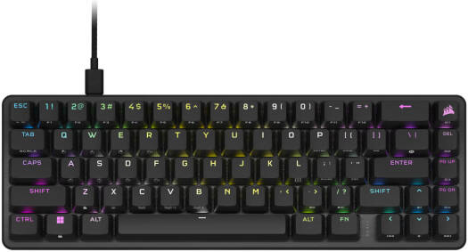 Corsair K65 PRO MINI RGB 65% Optical-Mechanical Wired Gaming Keyboard, CORSAIR OPX Optical Switches, 8000Hz Hyper-Polling Rate, Aluminum Frame, English (NA) Layout, Black | CH-91A401A-NA