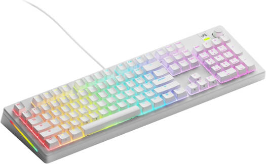 Glorious GMMK 3 Prebuilt 100% Mechanical Keyboard, ENG Layout, Modular Gasket, 5-Pin MX Hotswap Support, Fox Mechanical Switches, GPBT Doubleshot Keycaps, White | 100-PB-FOX-W-WH-US