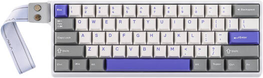 AULA WIN60 HE MAX, 65% Wired Gasket-mounted Gaming Keyboard with Hall Effect Switch, 68 keys, Magnetic Switches, 8000Hz Polling Rate, RGB Backlight, White Blue | WIN 60 HE MAX