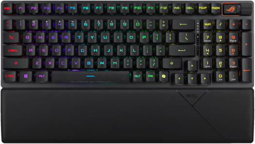 ASUS ROG Strix Scope II 96 RX Wireless Mechanical Keyboard, RX Blue Switch, Sound-Dampening Foam, ABS Keycaps, Tri-Mode Connectivity, English - Arabic Layout, Black | 90MP03S2-BKCA00