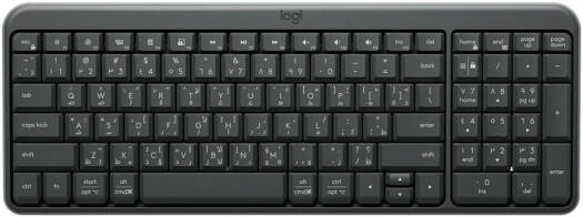 Logitech K250 Bluetooth Keyboard, Easy Connectivity, Spill-Resistant, Comfortable Keys, Connectivity LED Indicator Lights, Tilt Legs, English-Arabic Keyboard, Graphite | 920-013463