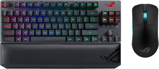 Asus Rog keyboard and mouse - Asus X807 Rog Strix Scope RX TKL Optical Mechanical Gaming Keyboard, Wireless, Bluetooth, RX Red Switch + Asus P713 Rog Harpe Ace Aim Lab Edition Wireless Gaming Mouse