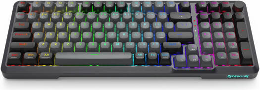 Redragon BREAGI PRO K688 Gasket Wireless 98+1 Mechanical Keyboard, Triple Mode, RGB, Hot Swappable, Programmable Macros, Rotary Knob, Pre-lsubed Cream Switches, Black | K688-RGB-PRO