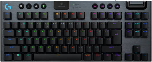 Logitech G915 X LIGHTSPEED TKL Mechanical Keyboard, Tactile Switches, Double-Shot PBT Keycaps, LIGHTSYNC RGB Illumination, Tri-Mode Connectivity, English (US) Layout, Black | 920-012721