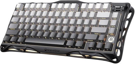 GravaStar Mercury K1 Wireless Mechanical Keyboard, 75% Layout, Aluminum Alloy Frame, Tri-ModeConnec, Stellar Bloom Linear Switches, RGB Lighting, 8000mAh Battery, Gradient Black | K1