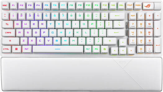 ASUS ROG Strix Scope II 96 RX Wireless Mechanical Keyboard, RX Optical Switch, Sound-Dampening Foam, ABS Keycaps, Tri-Mode Connectivity, English - Arabic Layout, White | 90MP03S2-BKCA10