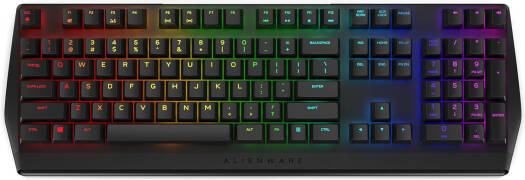 Dell Alienware AW410K RGB Mechanical Gaming Keyboard, English Layout, CHERRY MX Brown, Anti-Ghosting/N-Key Rollover, Fully Programmable Keys, Numeric Keypad, Black | AW410K-WW
