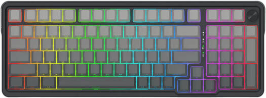 Redragon EISA K686 PRO Wireless 96% Mechanical Keyboard, 98 Keys, Triple Mode, Leopard L Linear Switch, RGB Lighting, Hot Swappable, Dedicated Knob, Side-Printed PBT, Gradient Black | K686SP-RGB-PRO