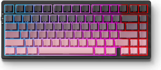 MCHOSE G75 Pro 75% Mechanical Keyboard, Cabbage Tofu Switch, Gasket Mount, Hot-Swappable, Cherry Profiles & PBT Double-Shot, RGB Backlight, Tri-Mode Connection, Black Pink | MC-G75-18