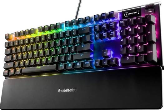 SteelSeries Apex 5 Gaming Keyboard, Tactile & Clicky (Hybrid Blue), RGB, OLED screen | 64532