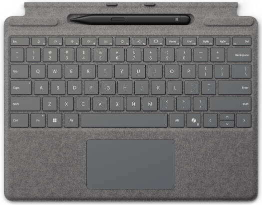Microsoft Surface Pro Keyboard, with Slim Pen for Surface Pro 11th Edition, Magnetic Attachment, Full QWERTY Keyboard Layout, Platinum | 8X6-00228