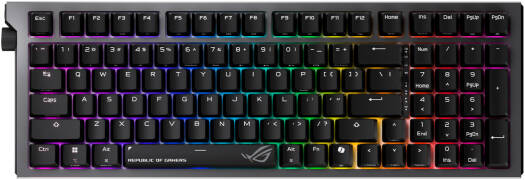 ASUS ROG Strix Morph 96 Wireless Gaming Keyboard, Hot Swappable, ROG NX Snow V2 Switches, Tri Mode Connectivity 2.4GHz Bluetooth USB C, English-Arabic Layout, Gasket Mount Design | 90MP04IF-BKCA03