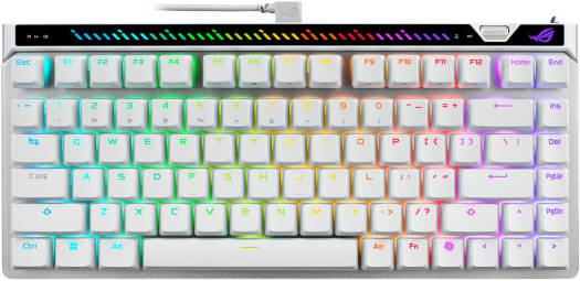 ASUS ROG Falchion Ace 75 HE Gaming Keyboard, ROG HFX V2 Magnetic Switch, Hot-Swappable, Up to 3.5mm Adjustable Actuation, 6-Layer Dampening, English-Arabic Layout, White | 90MP047H-BKCA10