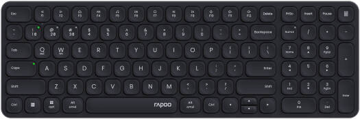 Rapoo E9350L Ultra-Slim Multi-Mode Wireless Keyboard, 99-\Key English Layout, Aluminum Alloy Frame, One-Click Switch, FN Multimedia Hotkeys, Bluetooth 4.0, 5.0 & 2.4GHz, Dark Grey | E9350L