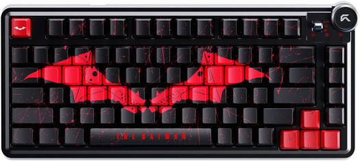 Cybeart Nighthawk 75 The Batman Edition Gaming Keyboard, 75% Layout, Pre-Lubed Switches, Hot-Swappable, RGB Backlit, Tri Mode Connectivity, Media Knob, Black | KB-NIGHTHAWK75TRI-BM01