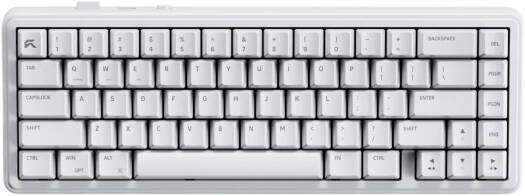 Cybeart Akula 65 Mechanical Gaming Keyboard, 65% Layout, Pre-Lubed Switches, Hot-Swappable, RGB Backlit, Full-Size Wired USB-C Keyboard with Media Knob, White | KB-AKULA65TRI-CYB02