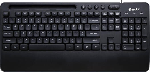 NCTS KB9B Wired Keyboard, 104 Keys, English Layout, Handle Rest, Sunken Key Cap, Silk Printing With UV Wear-Resisting, USB 2.0 Interface, Notebook Card Slot, Black | NCTS-KB9B