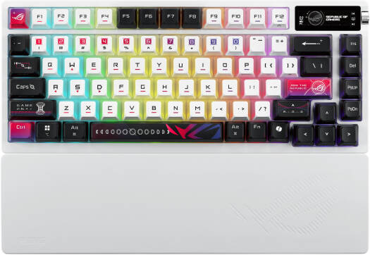 ASUS ROG Azoth X Gaming Keyboard, ROG NX Snow V2 Switch, Hot-Swappable Switches, Tri-Mode Connectivity, Anti-Ghosting N-Key Rollover, English-Arabic Layout, White | 90MP044F-BKCA30