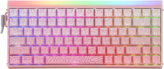 AULA HERO 84 HE 75% Wired Mechanical Keyboard, Hall Effect Magnetic Switches, Quick Trigger Mode, 8000Hz Polling Rate, RGB Backlit, Adjustable Start Point, 0.1ms Delay, Gradient Pink | Hero84HE