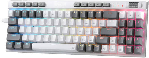 Redragon Magic-Wand SE K655 RGB Wired Mechanical Gaming Keyboard, 75% Layout, 78 Keys, Hot-Swappable, Quiet Linear Red Switch, Vibrant Groovy 20 RGB Presets, White | K655