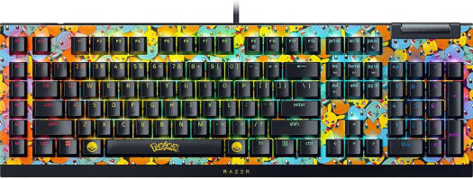 Razer BlackWidow V4 X Pokemon Edition Mechanical Keyboard, Razer Green Switches, Wired Connectivity, Multi-Functional Roller, Doubleshot ABS Keys, ENG Layout, Black/Yellow | RZ03-04704200-R3M1
