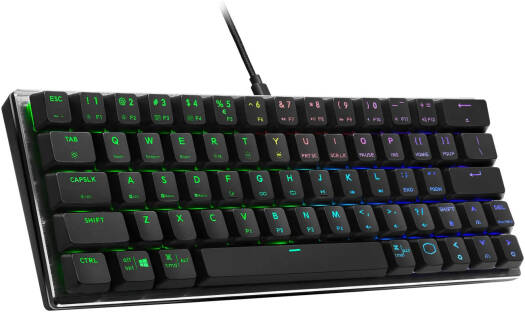 Cooler Master SK620 60% Wired Mechanical Gaming Keyboard, Red Switches, RGB Lighting, 1000Hz Polling Rate, On-The-Fly System, English Layout, 1.8m Cable Length, Gunmetal Black | SK-620-GKTR1-US