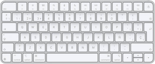 Apple Magic Keyboard, Magic Keyboard, USB Type-C charging Cable, For Mac models with USB C, Spanish, Silver | MK2A3Y/A