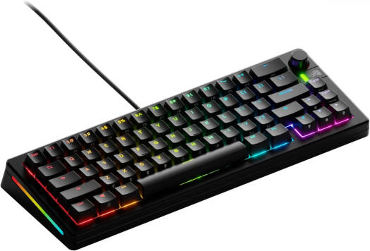 Glorious GMMK 3 Custom Mechanical Keyboard, 65% Compact, RGB Lighting, Hot Swappable, Fox Switches, Programmable Knob, Modular Gasket System, Black | GLO-KB-GMMK3-65-PB-FOX-W-BLK-US