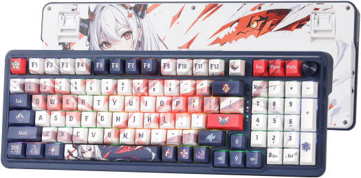 Redragon K686 PRO Gasket Wireless 96% Mechanical Keyboard, 98 Keys, Triple Mode, Leopard L Linear Switch, RGB Lighting, Hot Swappable, Dedicated Knob, Side-Printed PBT, Blue/White/Red | K686AK-RGB-PRO