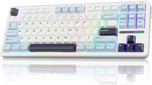 AULA F87 Wireless Mechanical Keyboard, 80% TKL Custom Hot Swappable Keyboard, Gasket Mount Gaming Keyboard with PBT Keycaps, Pre-lubed Graywood Switch, 2.4GHz/USB-C/BT5.0 RGB Backlit | Aula F87