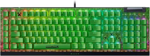 Razer BlackWidow V4 X Wired Mechanical Keyboard, Razer Green Switches, Multi-Functional Roller, 6 Dedicated Macro Keys, Doubleshot ABS Keys, English Layout, Minecraft Edition | RZ03-04704100-R3M1