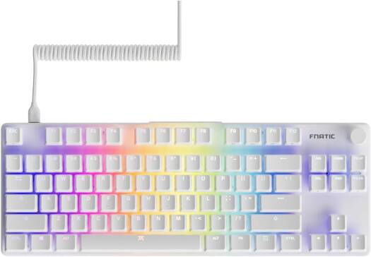 Fnatic STREAK80 LP, TKL Mechanical Low Profile Pro Gaming Keyboard, Speed Switches With Short Key-travel, LED RGB, PBT Keycaps, Silent PORON Foam, US ANSI Layout QWERTY, White | KB0007-001