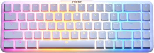 Fnatic STREAK65 LP, Compact RGB Gaming Mechanical Keyboard Speed Switches, PBT Doubleshot Keycaps, 65% Layout (60 65 Percent) Low Profile Esports Keyboard, White | KB0006-003