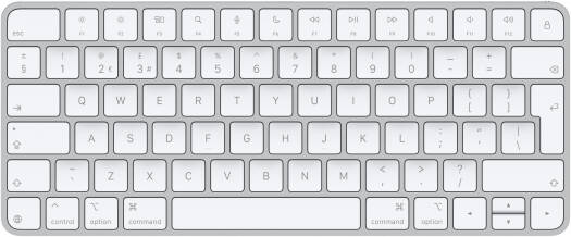 Apple Magic Keyboard (USB C), Magic Keyboard delivers a remarkably comfortable, wireless and rechargeable, pairs automatically with your Mac, Silver (British English) | MXCL3B/A