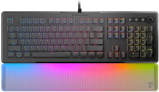 Turtle Beach Vulcan II Max Mechanical Gaming Keyboard, Titan II Optical Red Switches, Full Key (NKRO) with 100% Anti-Ghosting, Detachable Palm Rest, English Layout, 1.8m Wired Cable, Black | 71532
